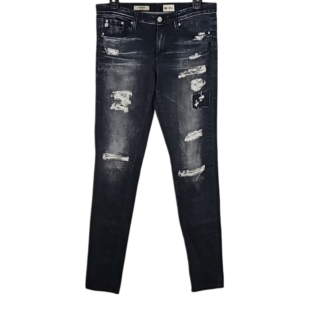 Distressed Gray Soft 4-pocket Leggings Denim-look Jeggings